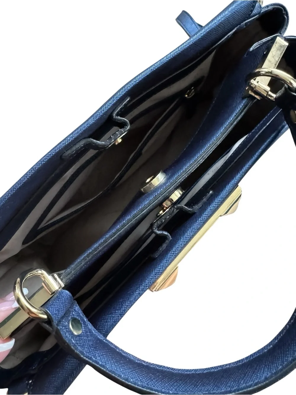 Calvin Klein Saffiano Leather Satchel Purse